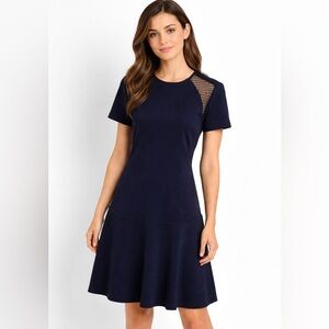 Vintage Y2K Scuba Mesh Detail Dress